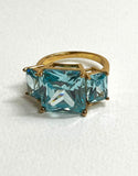 Ave Aqua Blue Topaz Ring In Gold