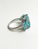 Ave Aqua Blue Topaz Ring In Sterling Silver