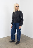 Britta Cropped Bomber Jacket (black)