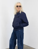 Quilted Bomber Jacket (Navy)