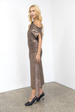 Toni Rose Gold Lamé Dress (3/4)