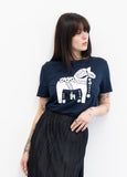 Dala Horse Navy Tee (White)