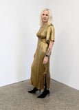 Galaxy Dress In Metalic Gold (V-neck)