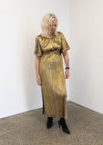 Galaxy Dress In Metalic Gold (V-neck)