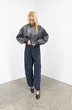 Sabre Leather Cropped Bomber