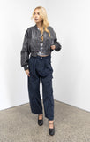 Sabre Leather Cropped Bomber