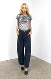Luna Silver Lamé Top