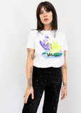 Swan Print White Tee