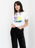 Swan Print White Tee