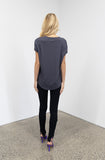 Bat V-neck Tee In Charcoal