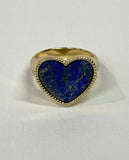 Valencia Heart Ring In Gold Lapis Lazuli