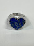 Valencia Heart Ring In Silver Lapis Lazuli