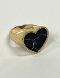 Valencia Heart Ring In Gold Onyx