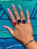 Valencia Heart Ring In Gold Lapis Lazuli