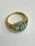 Bugatti Deco Aquamarine Gold Ring