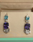 Leo Topaz & Amethyst Sterling Silver Earrings